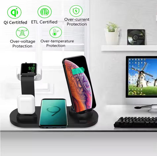 Supporto per caricabatterie wireless 30W 7 in 1 per iPhone 14 13 12 Pro Max Apple Watch Airpods Pro iWatch 8 7 Dock station di ricarica rapida